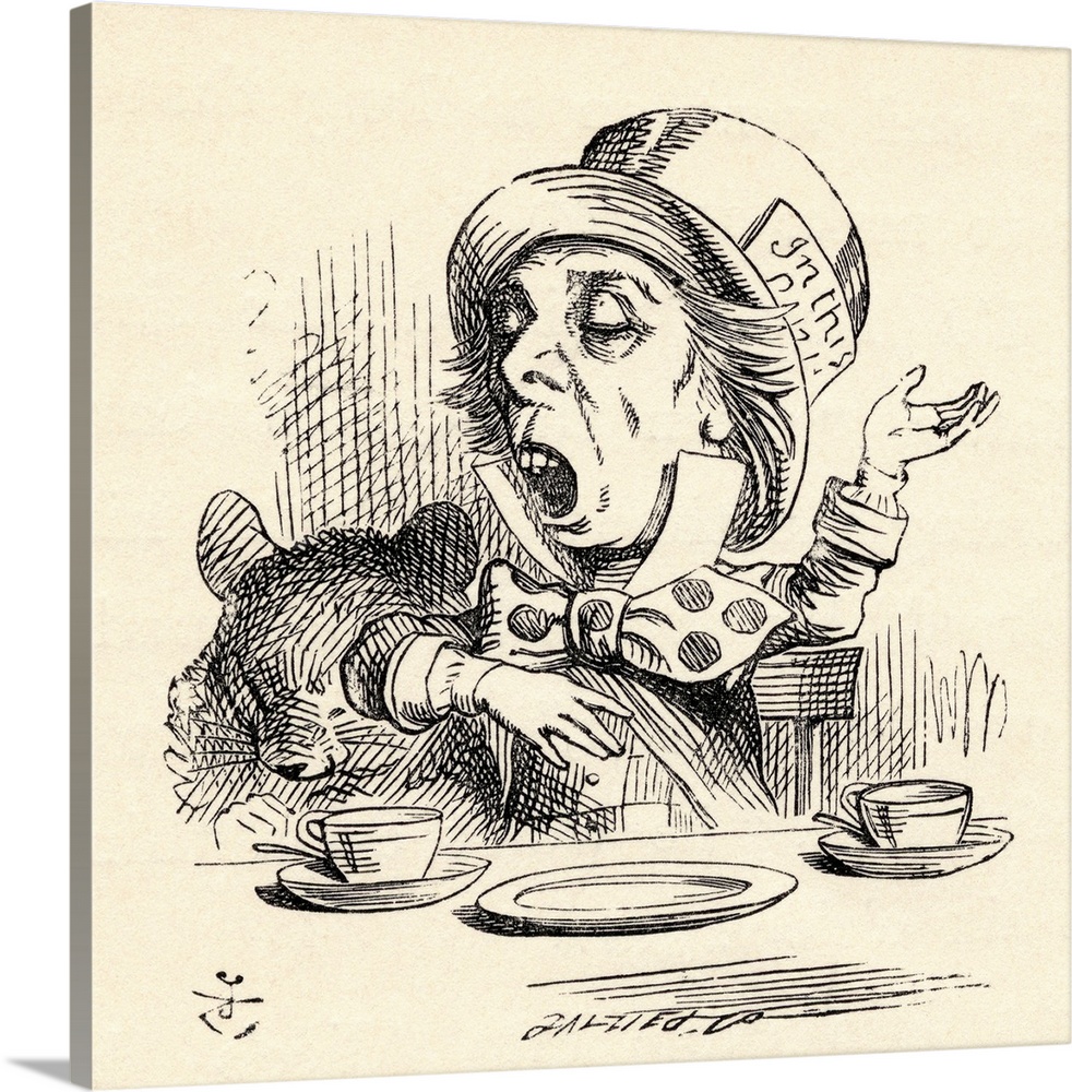 The Mad Hatter Reciting His Nonsense Poem, Twinkle Twinkle Little Bat. Illustration By John Tenniel From The Book "Alice's...