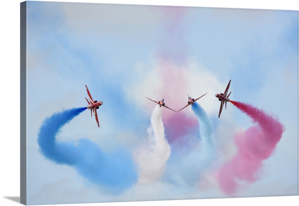 The Red Arrows aerobatic display at the Royal International Air Tattoo at RAF Fairford 2011.