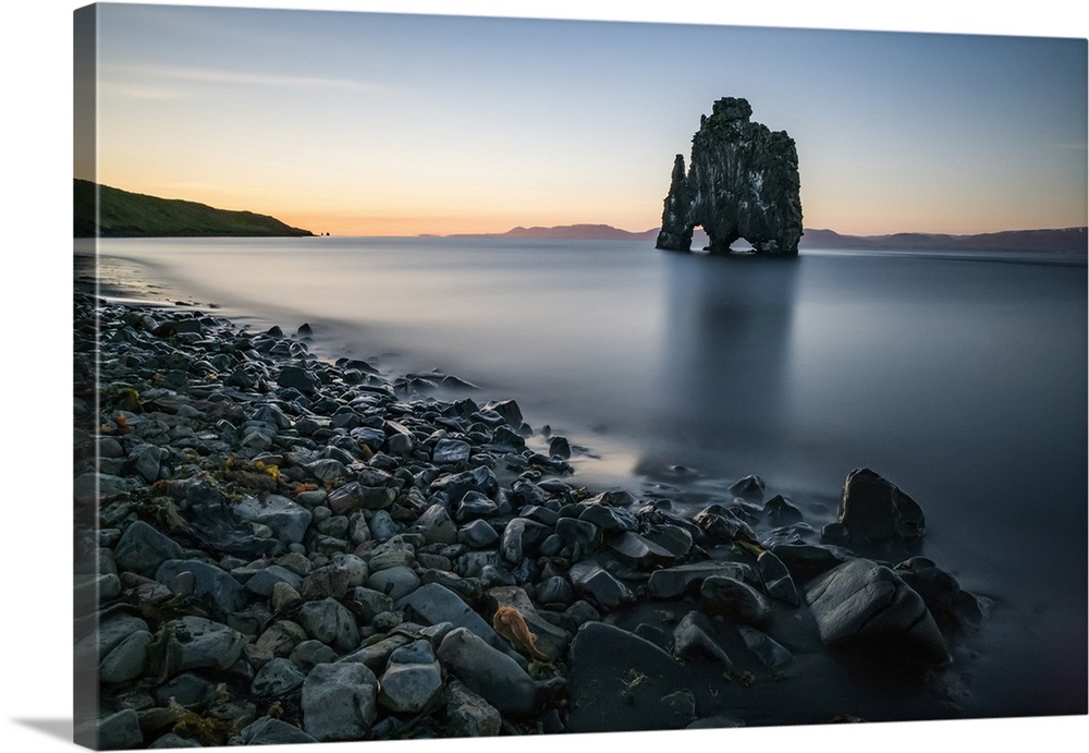 The rock formation known as Hvitserkur, at sunset, Northern Iceland; Iceland