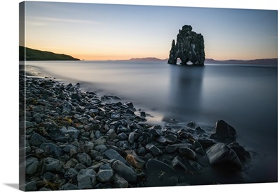 The Rock Formation Known As Hvitserkur, At Sunset, Northern Iceland, Iceland