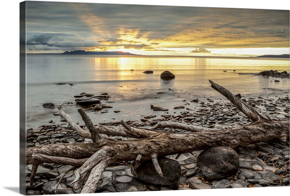 The Sleeping Giant in Lake Superior at sunrise; Thunder Bay, Ontario, Canada