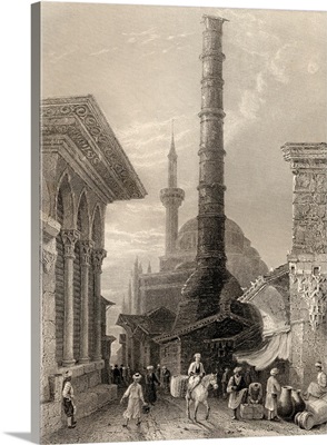 The Tchernberle Tash Or Burnt Pillar, Constantinople, Istanbul, Turkey