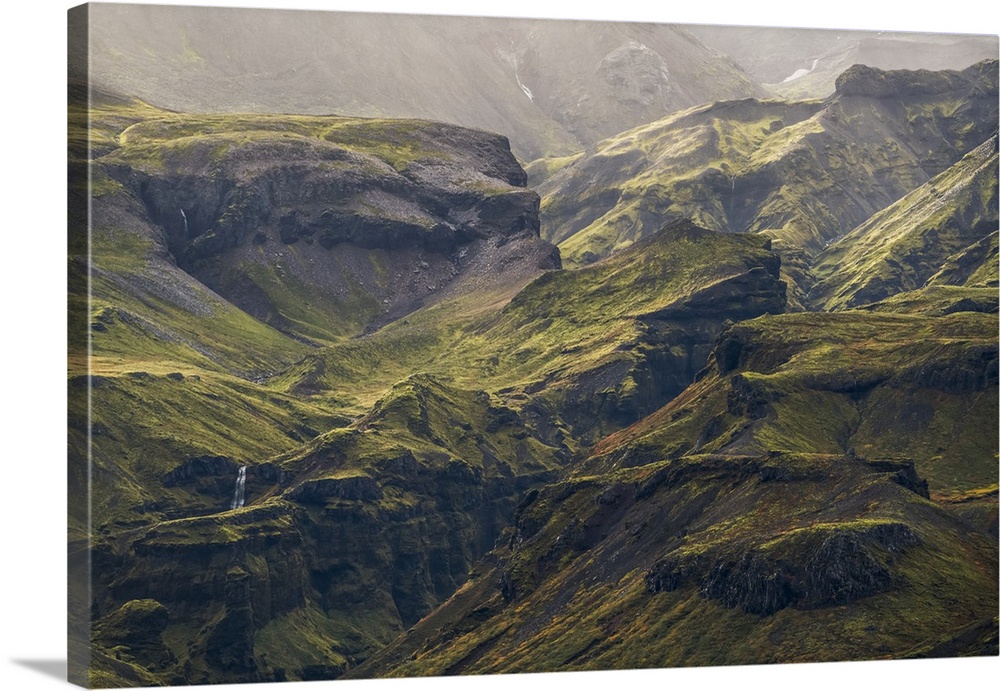 The Verdant Green Mountains Of Iceland's South Coast; Iceland.