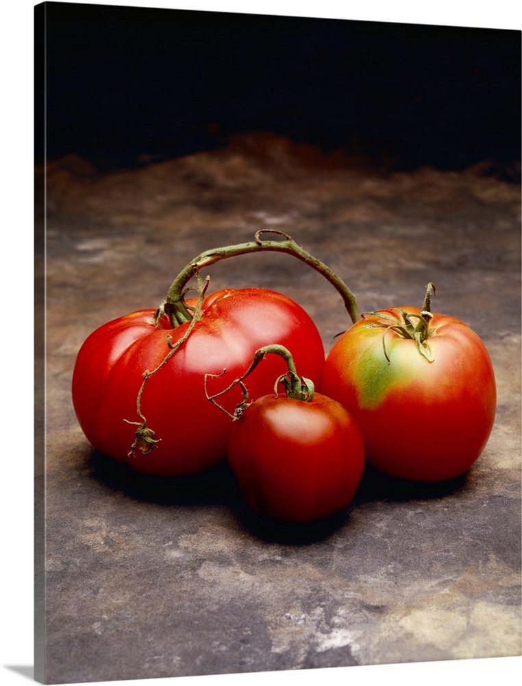 Three heirloom tomatoes