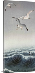 Three Seagulls By Japanese Artist Ohara Koson image thumbnail