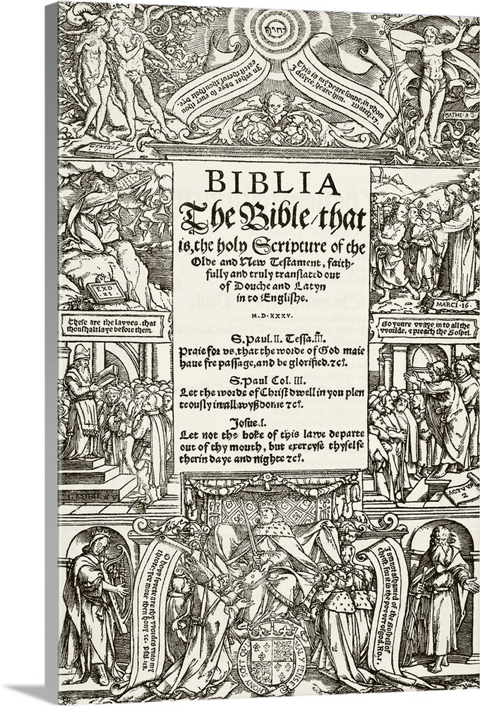 Title Page Of The Coverdale Bible, Printed 1535. From "The National And Domestic History Of England" By William Aubrey, Pu...