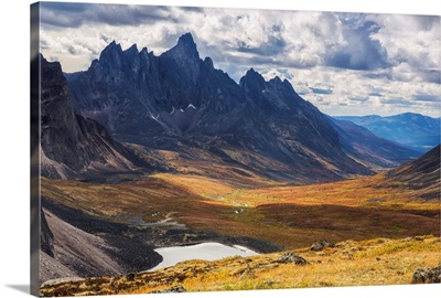 Tombstone mountain stands out above the tundra, Yukon, Canada