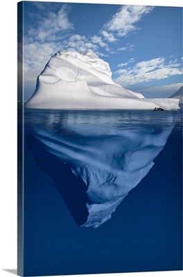 Tourists Exploring An Iceberg On The Canadian Arctic; Nunavut, Canada