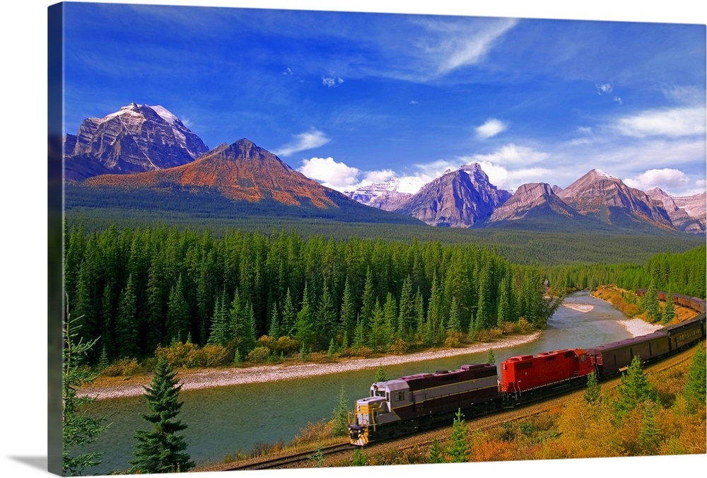 Train In Banff National Park Wall Art, Canvas Prints, Framed Prints