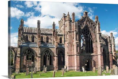 United Kingdom, Scotland, Melrose, Ruins Of The Melrose Abbey