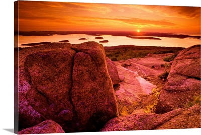 View From Cadillac Mountain At Sunrise, Acadia National Park, Maine