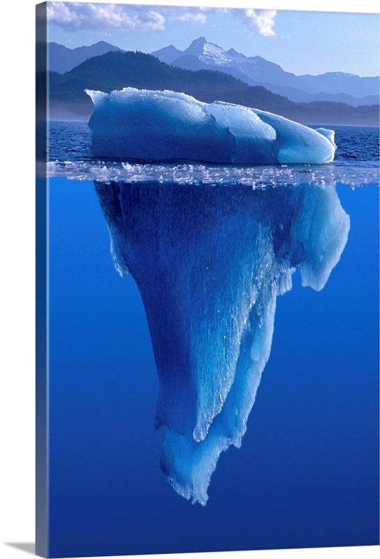 View Of An Iceberg Above And Below The Surface Of The Water Great Big Canvas