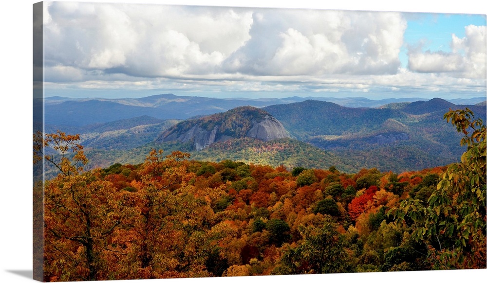 View of Looking Glass Rock from the Blue Ridge Parkway, near Asheville, North Carolina, United States of America