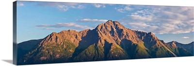 View Of Pioneer Peak From The Top Of The Butte At Sunset, Alaska