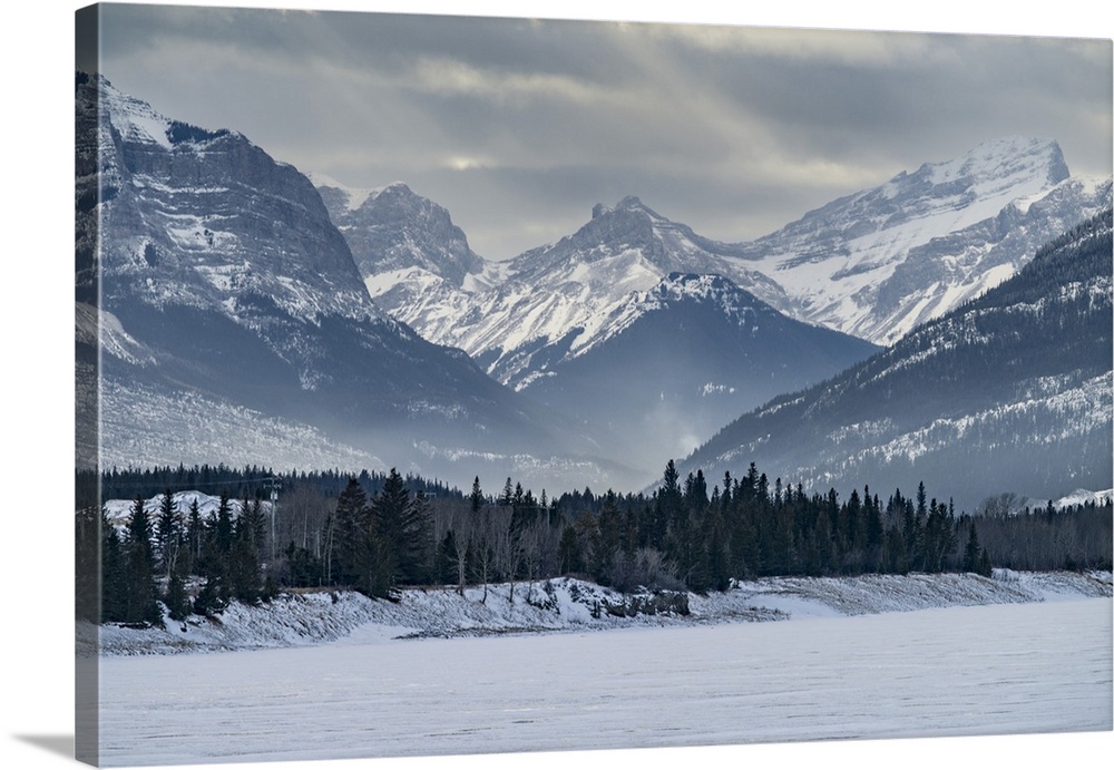 View of Rocky Mountains outside of Banff national park. Alberta, Canada.