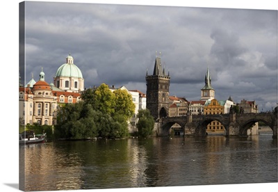 View Of The Charles Bridge And The Old Town In Prague, Czech Republic