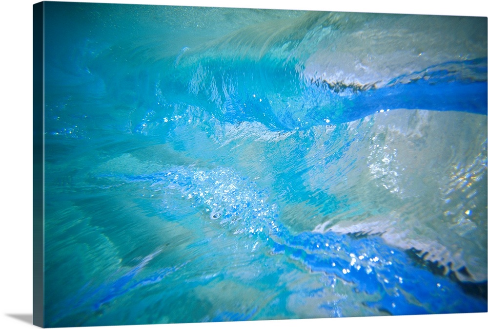View Of Wave From Underwater, Blue Green And Turquoise