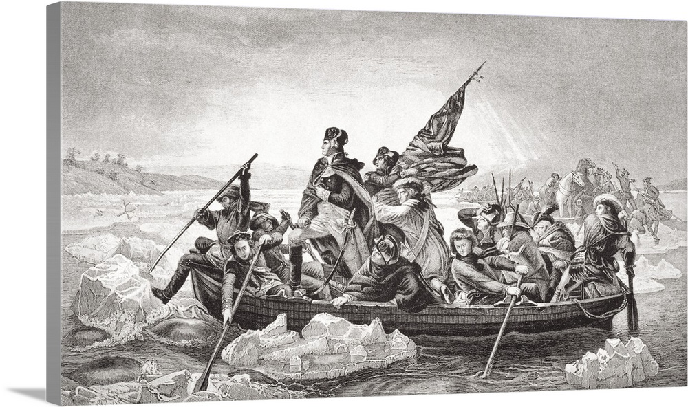 Washington Crossing The Delaware Near Trenton N. J. Christmas 1776. George Washington 1732-1799. First President Of The Un...