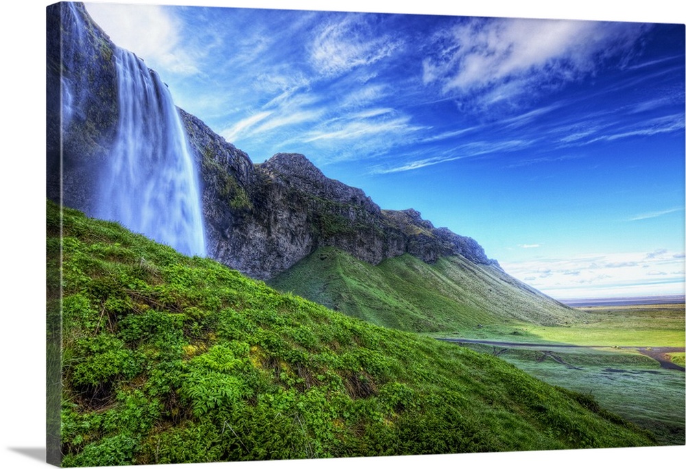 HDR of waterfall Seljalandsfoss along the southern coast of Iceland; Iceland