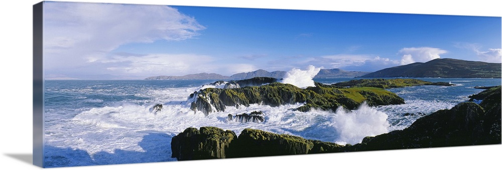 Waves Breaking Over Rocks, West Cork, County Cork, Republic Of Ireland