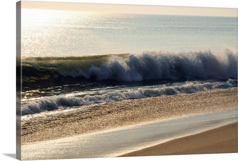 Waves crashing on a Cape Cod beach.