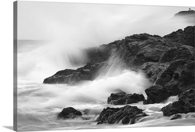 Waves On Rocky Shoreline, Long Beach, British Columbia, Canada