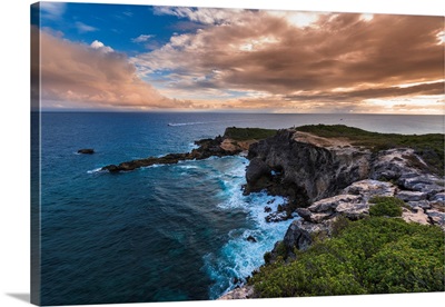 Waves On The Rocky Peninsula Of Pointe Des Chateaux, Guadeloupe, French West Indies