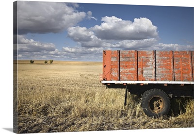 Weather-Beaten Farm Truck In Field, Saskatchewan, Canada