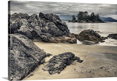 Whaler Islet With View Towards Flores Island, Vancouver Island British Columbia Canada