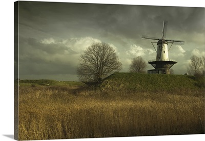Windmill On Town Wall, Veere, Zeeland, Netherlands