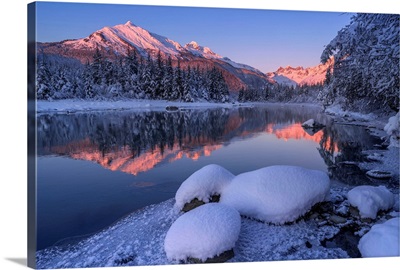 Winter Afternoon Along The Shoreline Of Mendenhall River, Juneau, Alaska, USA