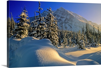 Winter Scene, Boom Lake, Banff National Park, Alberta, Canada