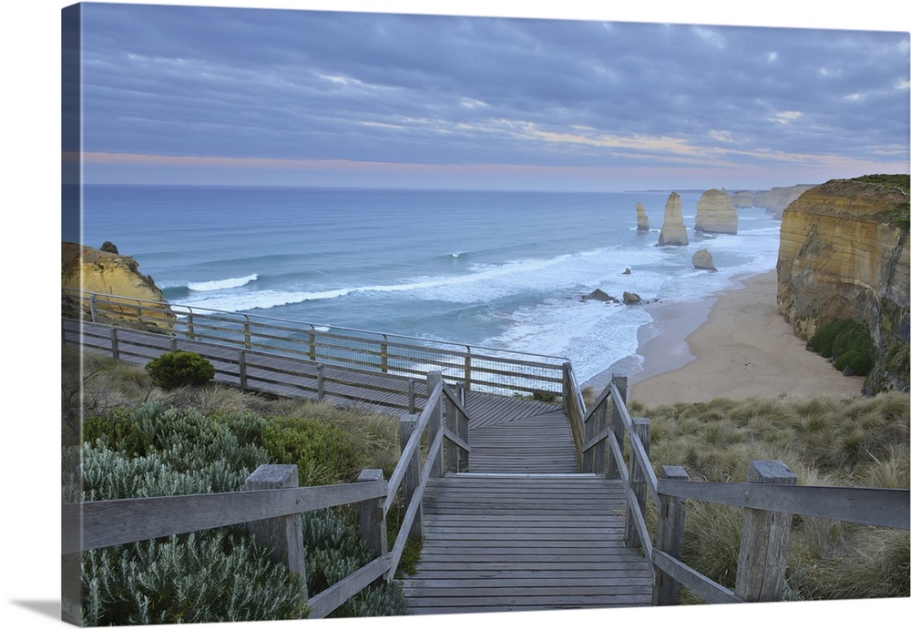 Wooden Staircase to Viewpoint, The Twelve Apostles, Princetown, Great Ocean Road, Victoria, Australia