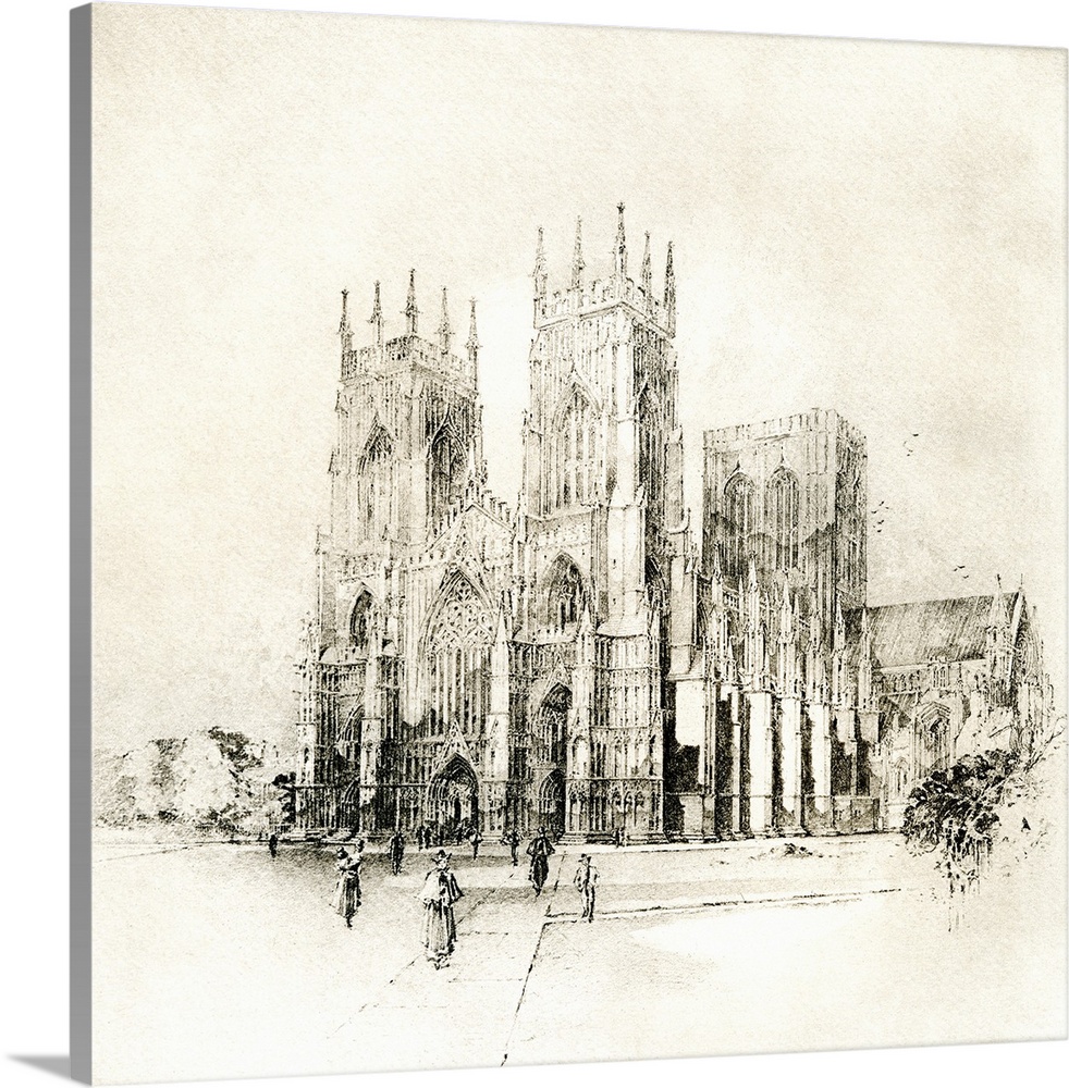 York Minster, York, England. West Front In Late 19th Century. From Picturesque History Of Yorkshire, Published C.1900.