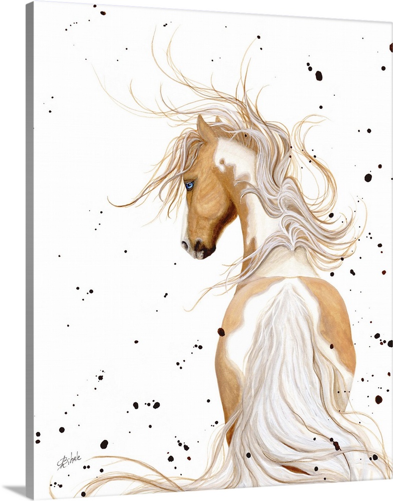 Majestic Series of Native American inspired horse paintings of a palomino.