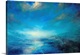 image thumbnail of Abstract painted landscape with vivid structures. Wide horizon, clouds, bright light, a river with coastlines and rocks th...