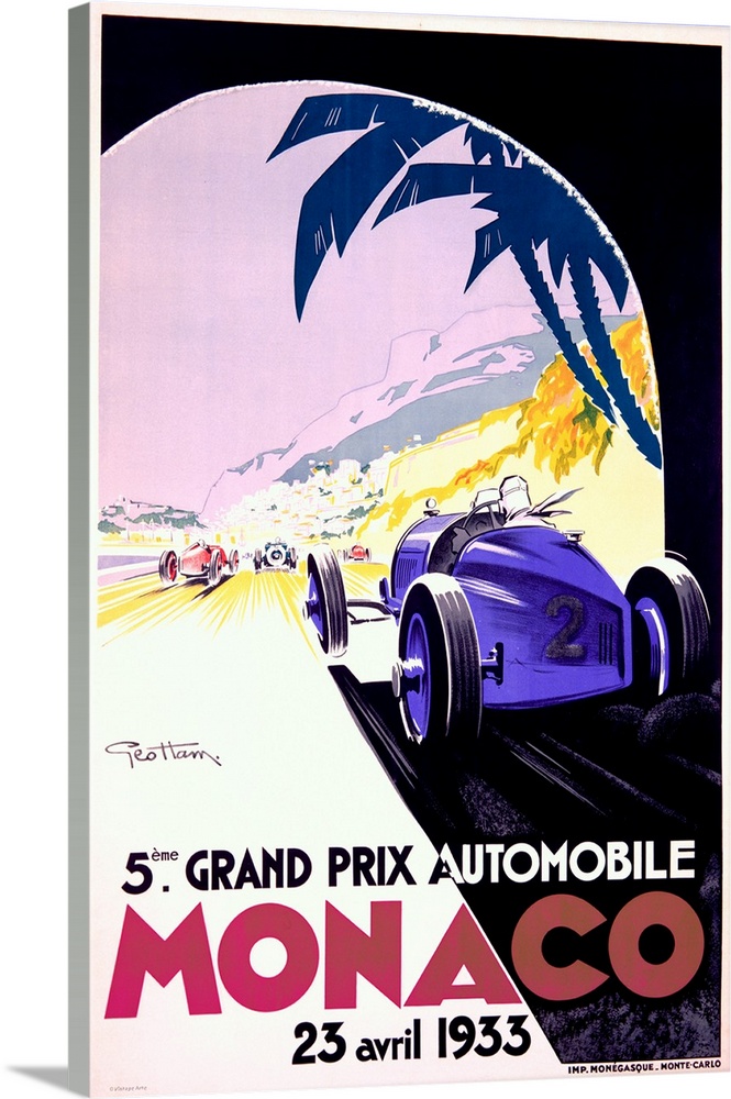 Vintage Poster, 5th Monaco F1 Grand Prix, Autoracing