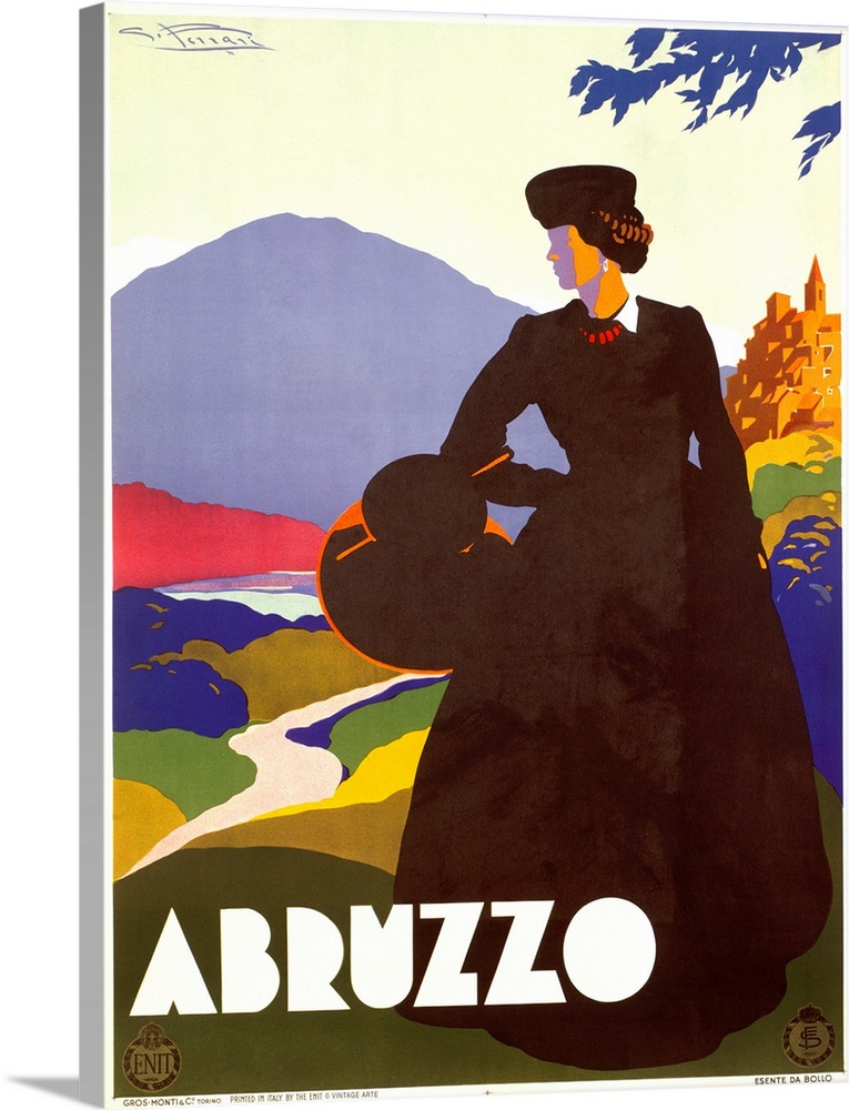 Abruzzo, Italy , Vintage Poster