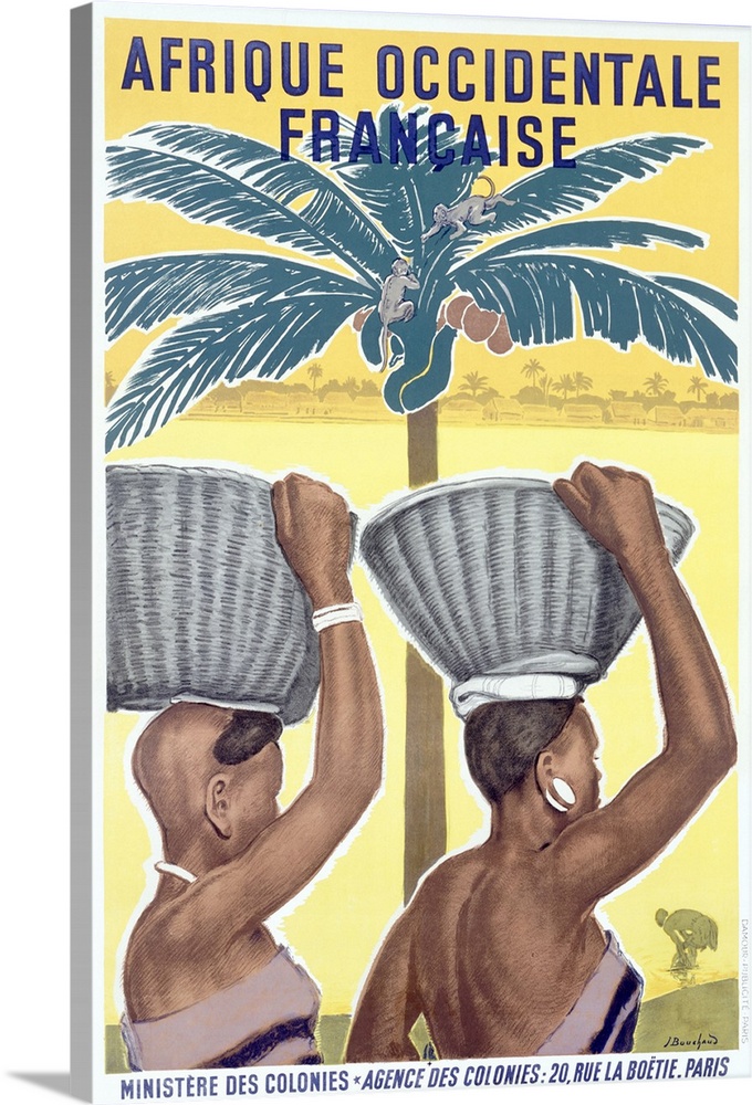 Africa, Afrique Occidentale Francaise, Vintage Poster