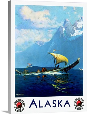 Alaska, Northern Pacific, Vintage Poster