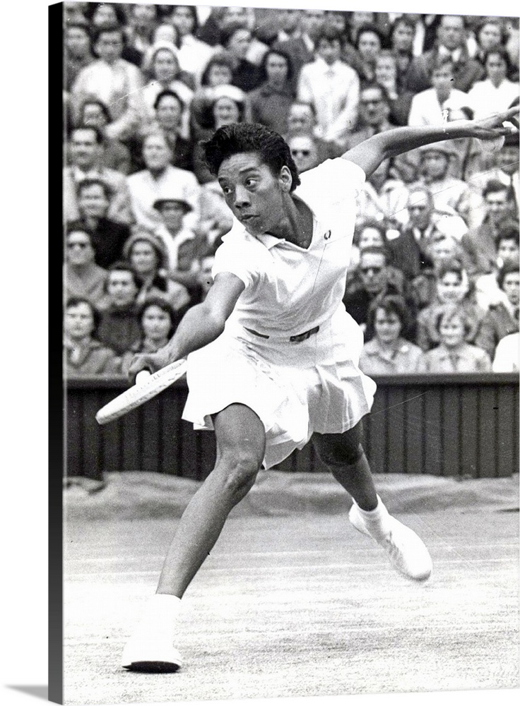 UNDATED:  Althea Gibson of the United States plays during Wimbledon in 1956  Gibson, the first black person to win Wimbled...