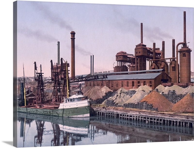 American Steel and Wire Companys Plant Cleveland Ohio Wall Art, Canvas