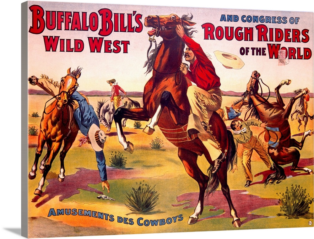 Cowboy Buffalo Bill Poster Ad Western Wall Picture Art Print