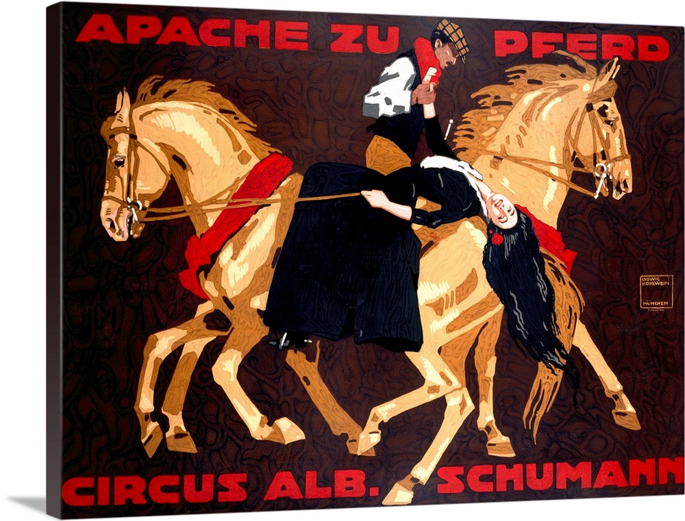 Apache Zu Pferd Vintage Advertising Poster