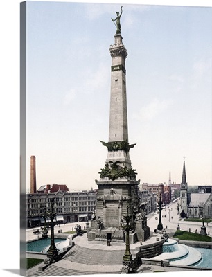 Army and Navy Monument Indianapolis Indiana Vintage Photograph