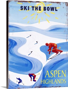 Aspen Highlands Vintage Advertising Poster image thumbnail