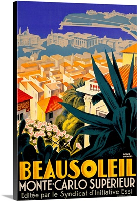 Beausoleil Monte Carlo Superieur, Vintage Poster, by Roger Broders