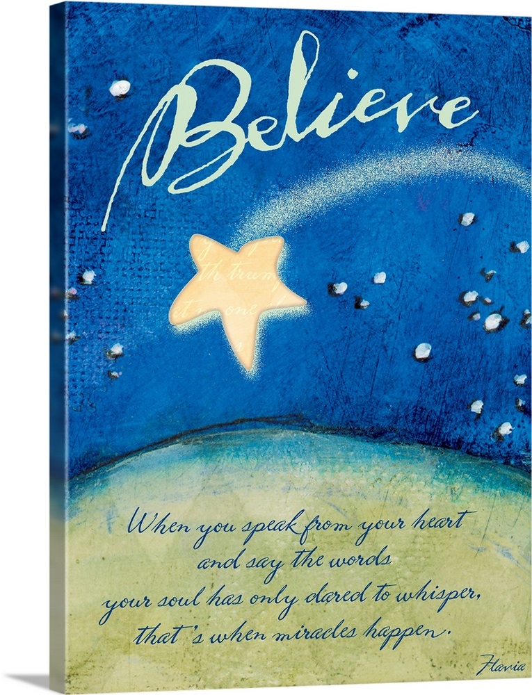 Believe Inspirational Print Wall Art, Canvas Prints, Framed Prints