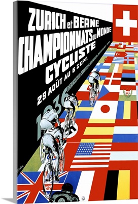 Berne Bicycle Championship, Zurich, Vintage Poster