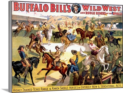 Buffalo Bills Wild West, and Rough Riders of the World , Vintage Poster